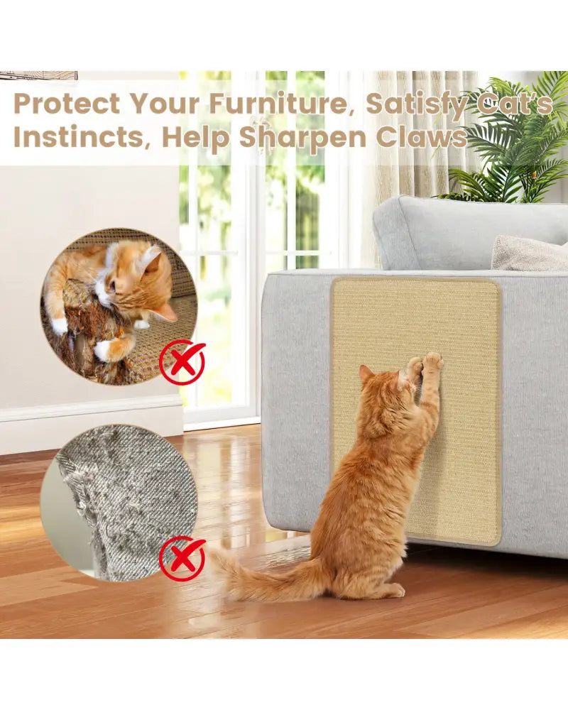24 x 16 Inch 6-Piece Cat Scratcher Mat Set - Cat Trees Condos & Scratchers