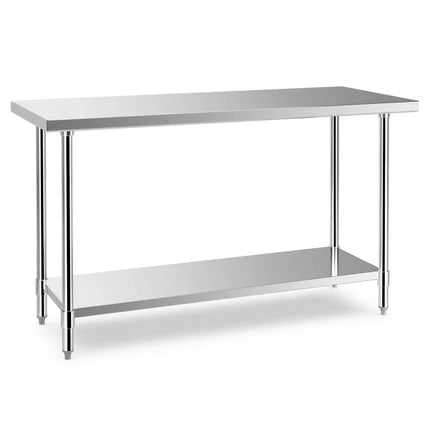 24 x 60 Inches Stainless Steel Kitchen Prep Work Table with Adjustable Undershelf - Oasis Home Essentials
