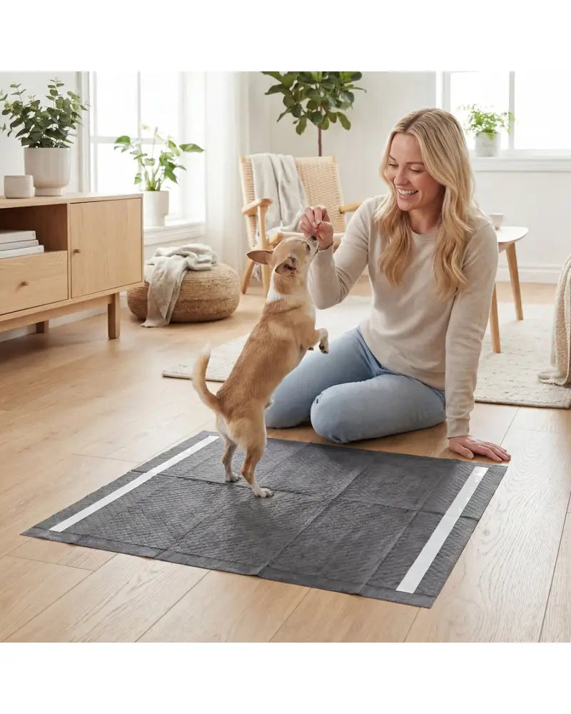 24’’ x 24’’ Charcoal Dog Pee Pads 6-Layer for Dogs-Black - Black - Dog Supplies