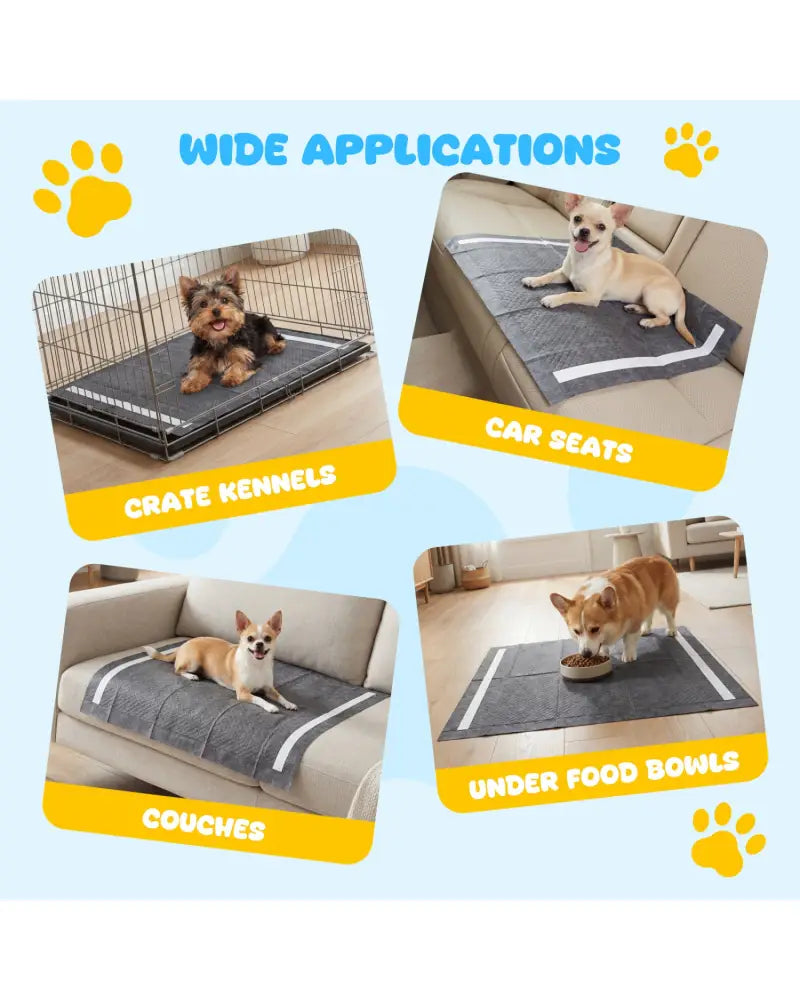 24’’ x 24’’ Charcoal Dog Pee Pads 6-Layer for Dogs-Black - Black - Dog Supplies
