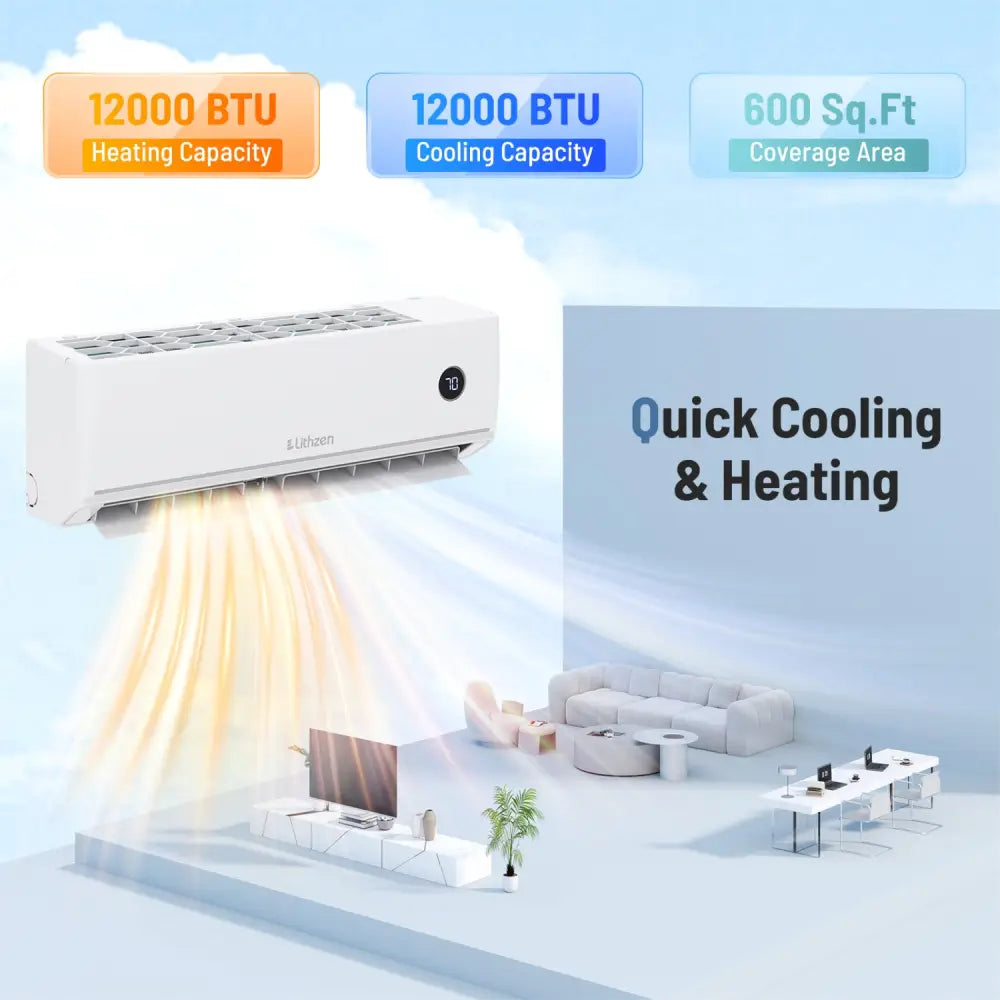 24000 BTU 18.1 SEER2 208/230V Mini Split Air Conditioner Works with Alexa - White - 24000 BTU Mini Split
