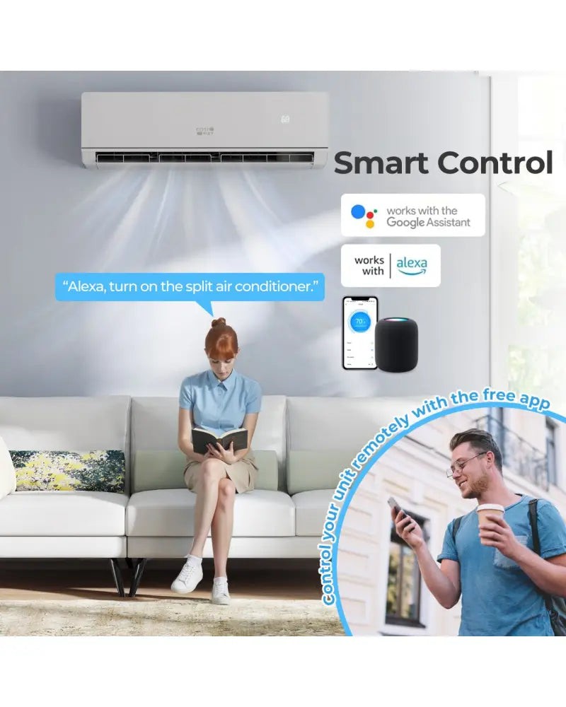 24000 BTU 25 SEER2 208-230V Mini Split Heat Pump with Bracket Heating at -25„ƒ WiFi Enabled - White - 24000 BTU Mini