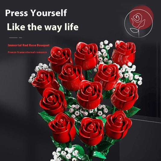 Rose Bouquet Starry Building Blocks Gift