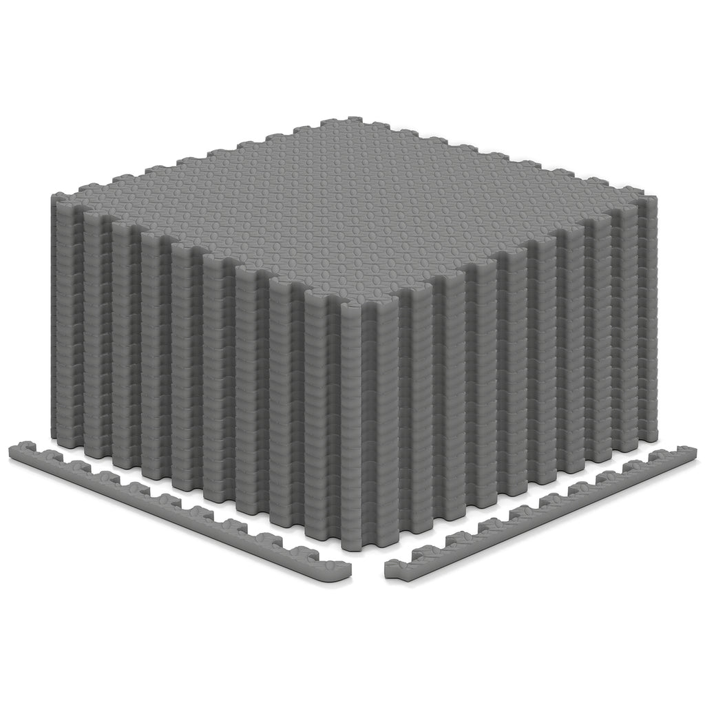 24Tiles 1/2" Puzzle Exercise Floor Mats-Gray