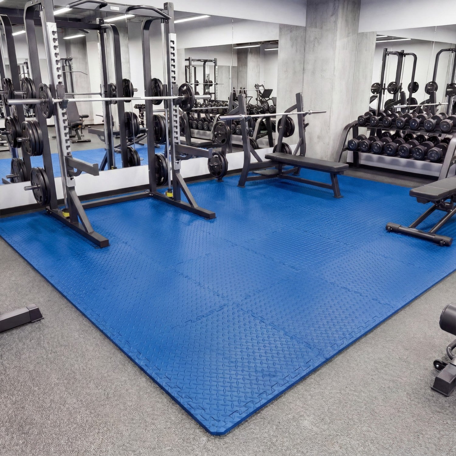 24Tiles 1/2" Puzzle Exercise Floor Mats-Blue