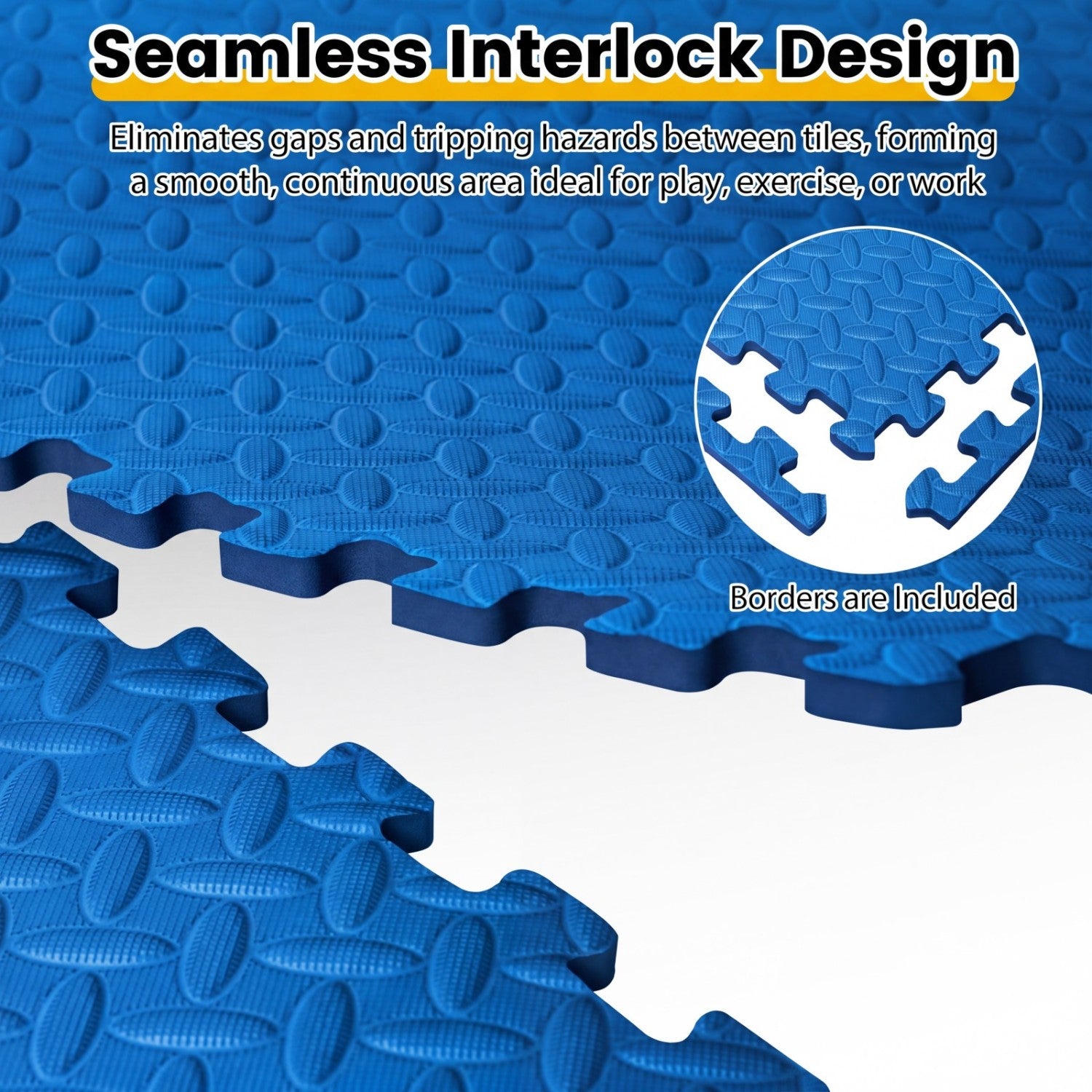 24Tiles 1/2" Puzzle Exercise Floor Mats-Blue