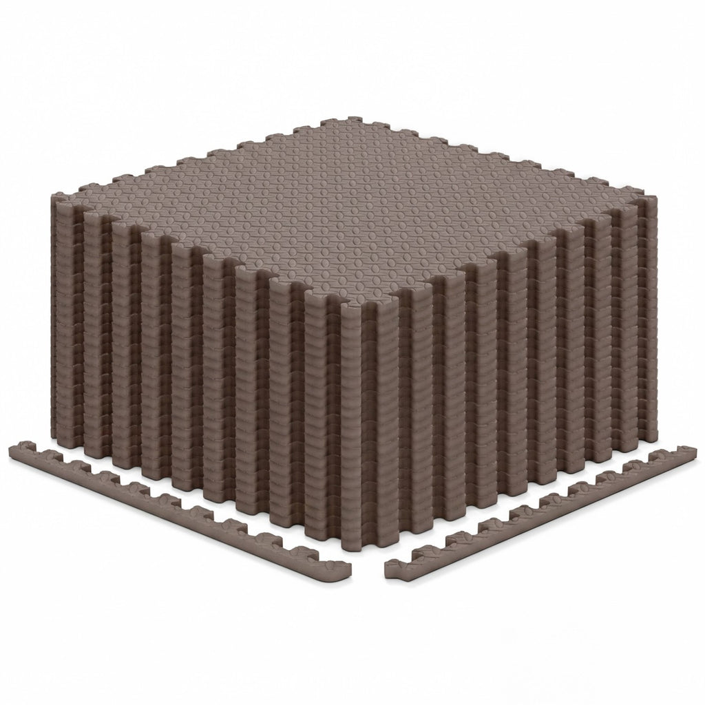 24Tiles 1/2" Puzzle Exercise Floor Mats-Brown