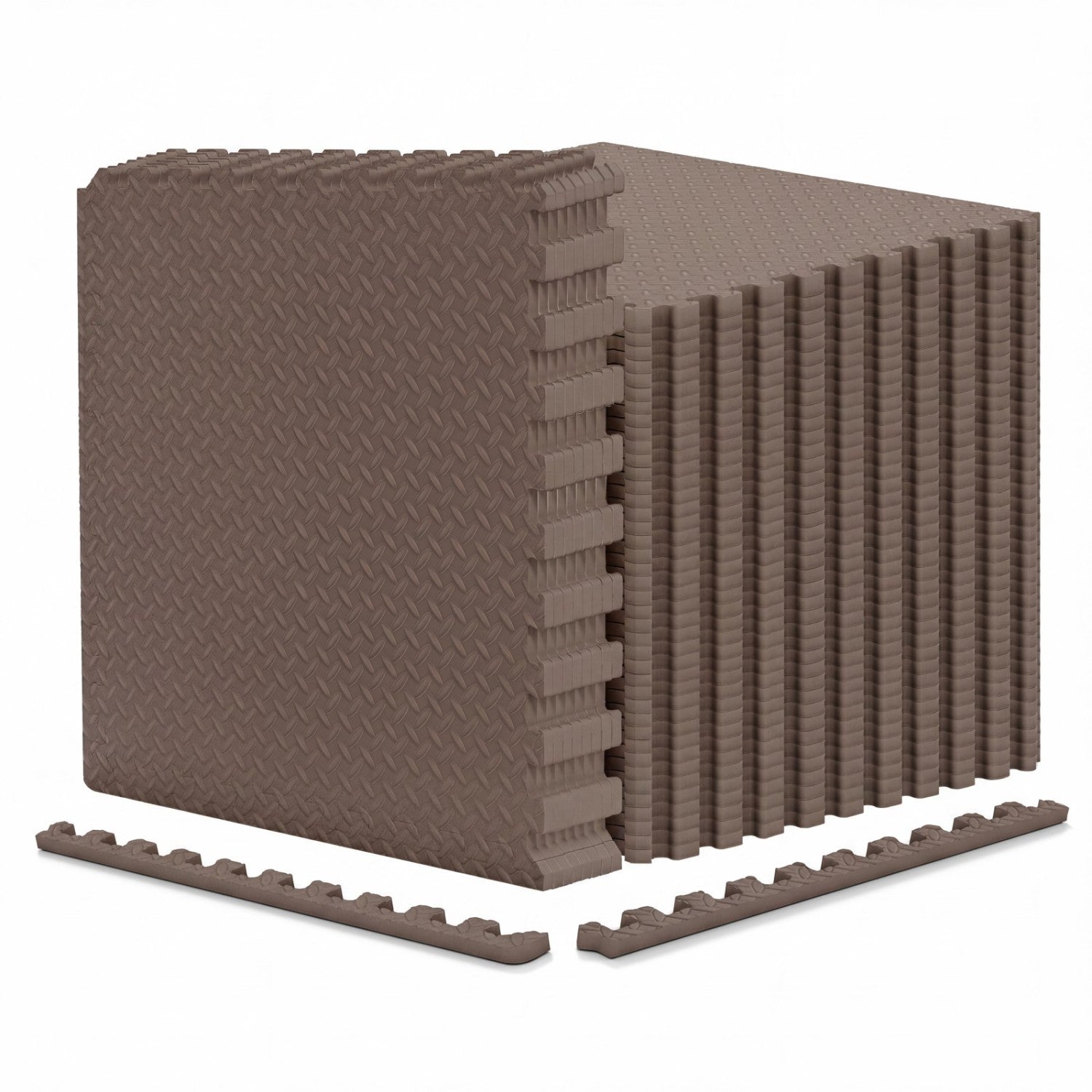 24Tiles 1/2" Puzzle Exercise Floor Mats-Brown