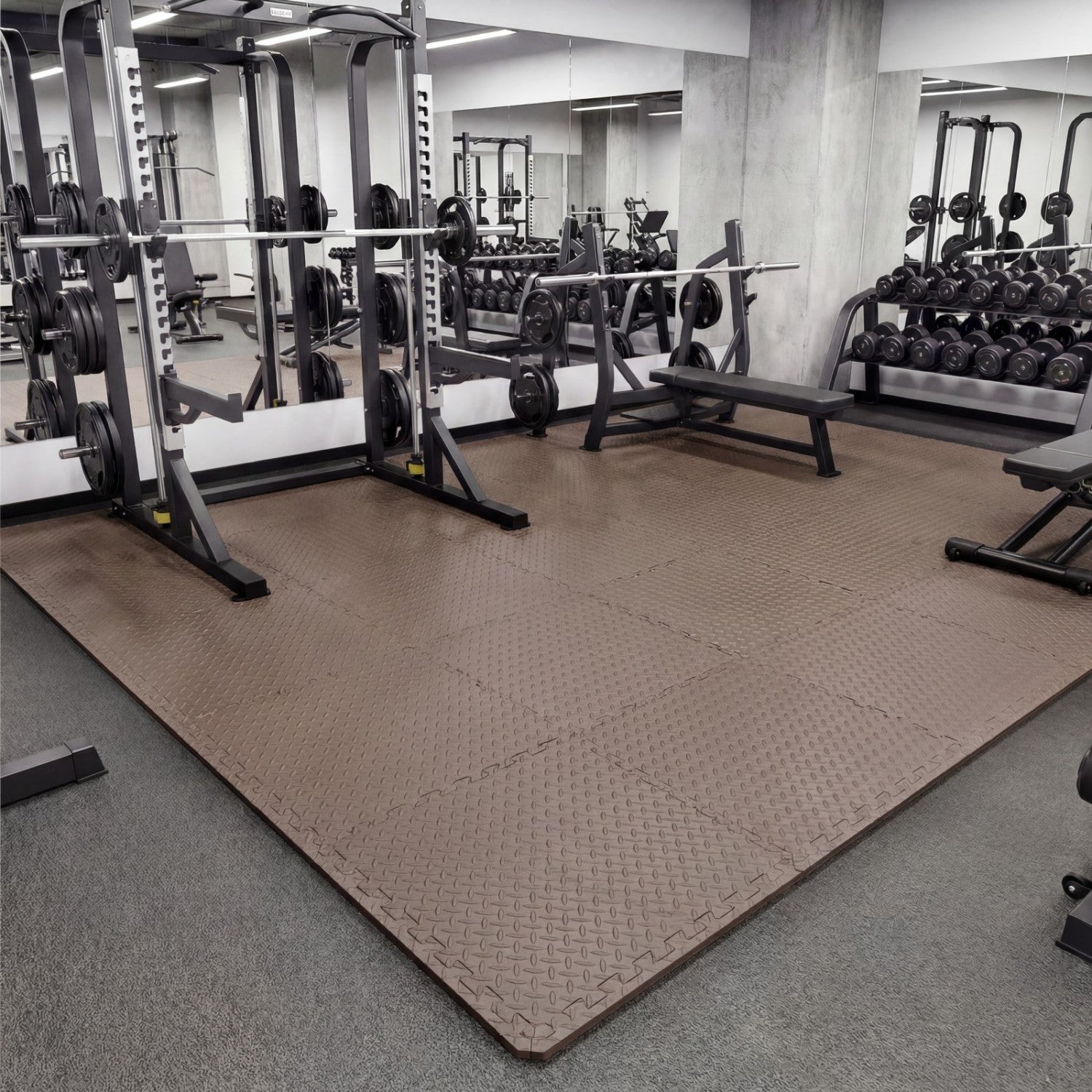 24Tiles 1/2" Puzzle Exercise Floor Mats-Brown