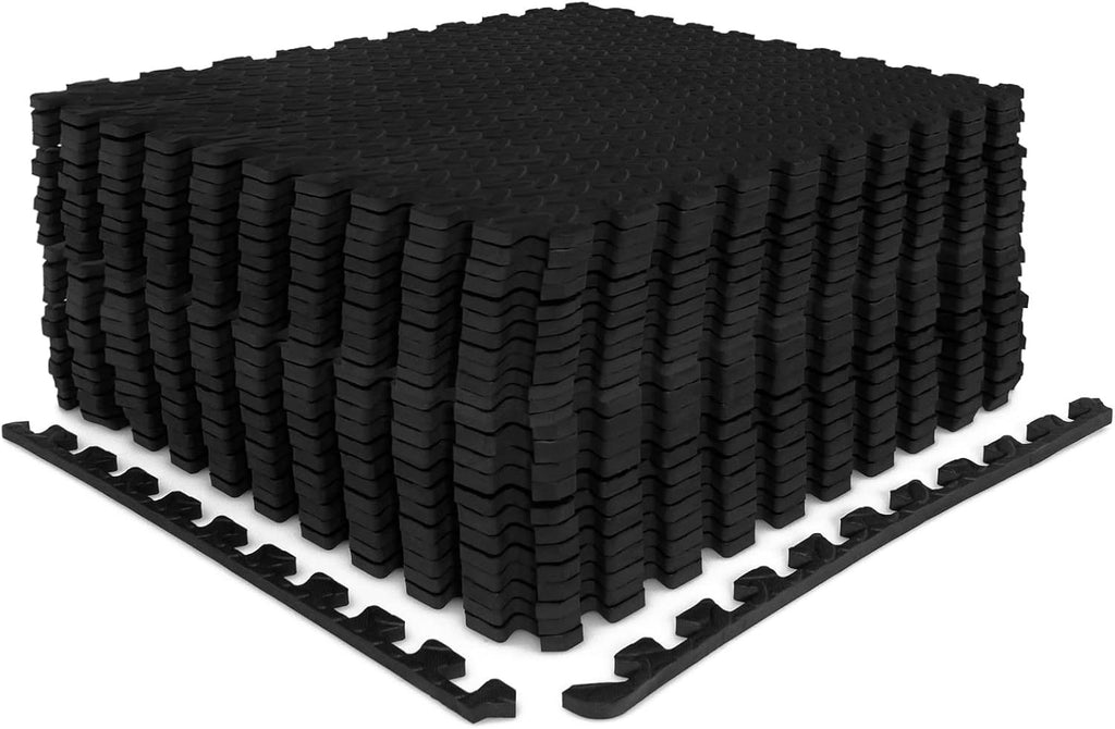 24Tiles 1/2" Puzzle Exercise Floor Mats-Black