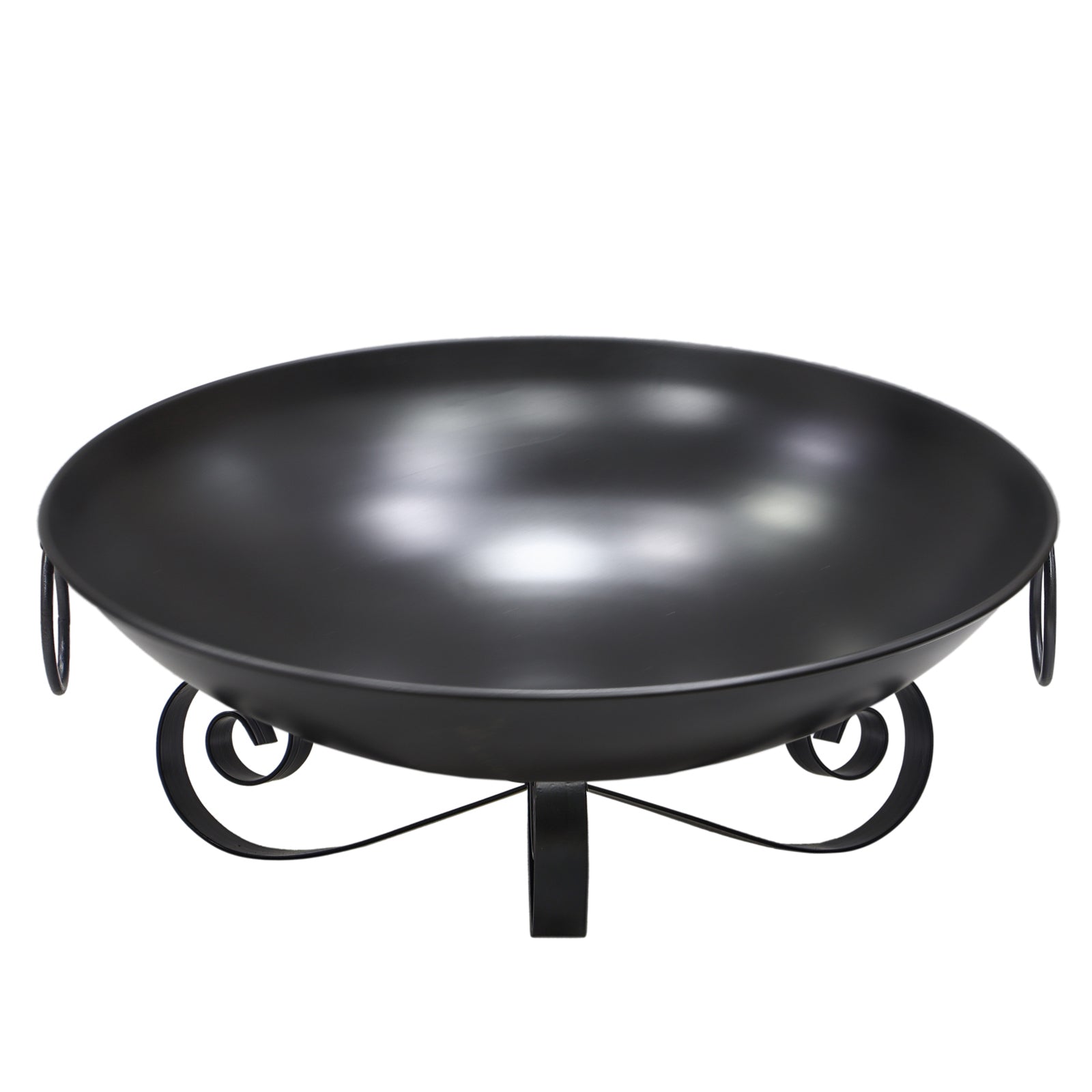 24 Inch Heavy-Duty Metal Fire Pit Bowl Outdoor Wood-Burning Firepit with Handles