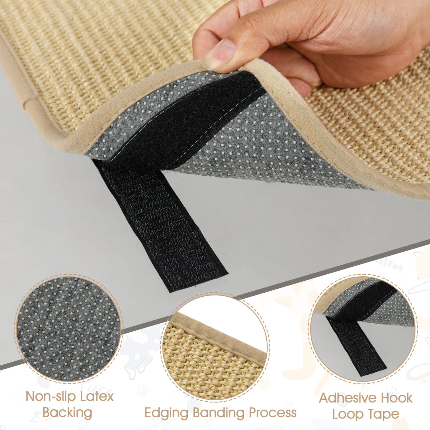 24 x 16 Inch 6-Piece Cat Scratcher Mat Set