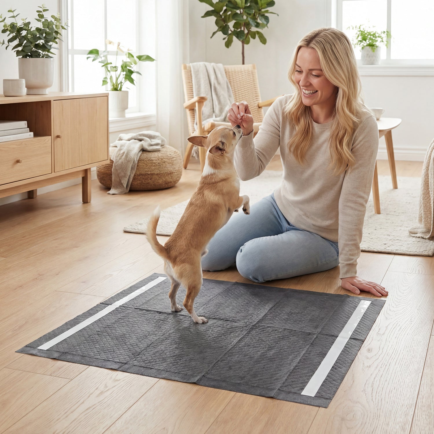 24" x 24" Charcoal Dog Pee Pads 6-Layer for Dogs-Black