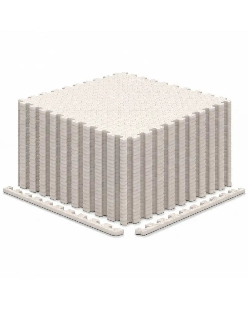 24Tiles 1/2’’ Puzzle Exercise Floor Mats-Beige - Beige - Yoga Accessories