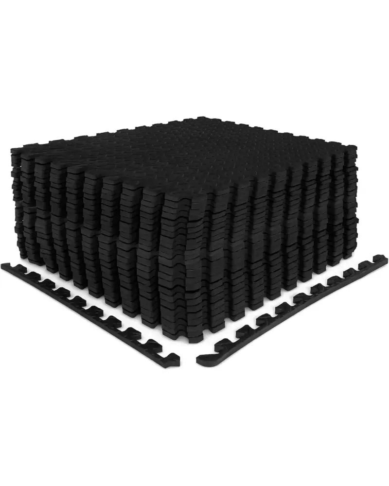 24Tiles 1/2’’ Puzzle Exercise Floor Mats-Black - Black - Yoga Accessories