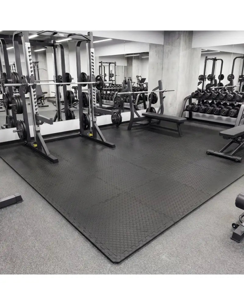 24Tiles 1/2’’ Puzzle Exercise Floor Mats-Black - Black - Yoga Accessories