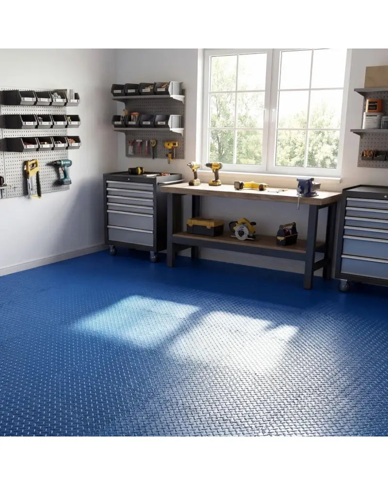 24Tiles 1/2’’ Puzzle Exercise Floor Mats-Blue - Blue - Yoga Accessories