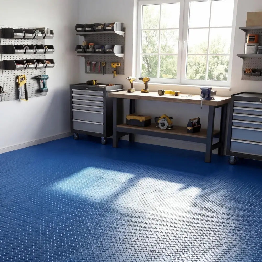 24Tiles 1/2’’ Puzzle Exercise Floor Mats-Blue - Blue - Yoga Accessories