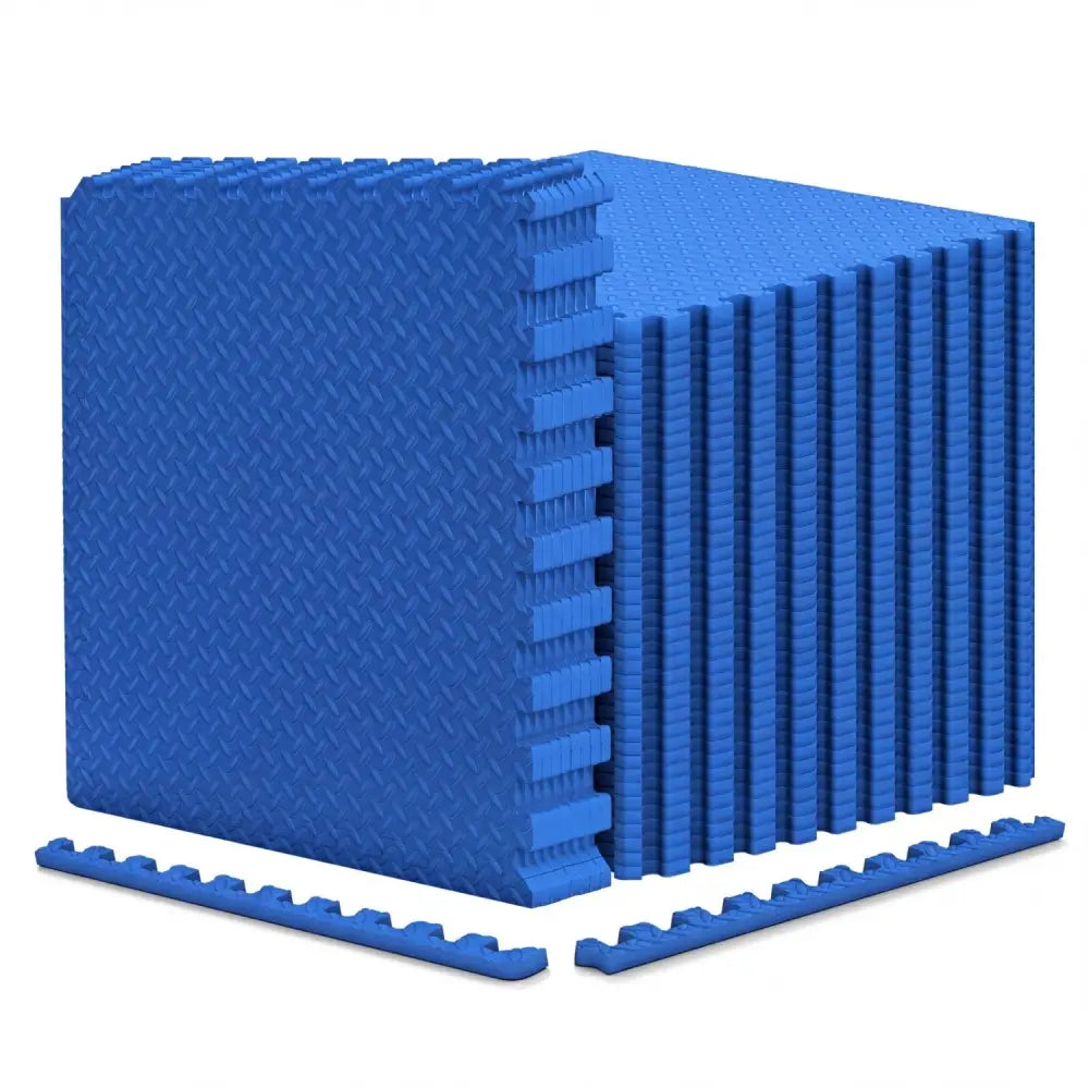 24Tiles 1/2’’ Puzzle Exercise Floor Mats-Blue - Blue - Yoga Accessories