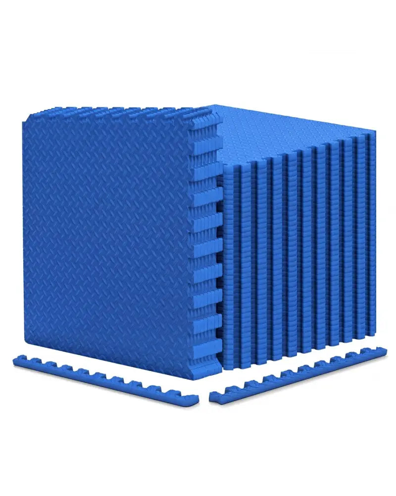 24Tiles 1/2’’ Puzzle Exercise Floor Mats-Blue - Blue - Yoga Accessories