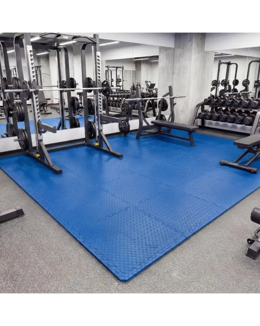 24Tiles 1/2’’ Puzzle Exercise Floor Mats-Blue - Blue - Yoga Accessories