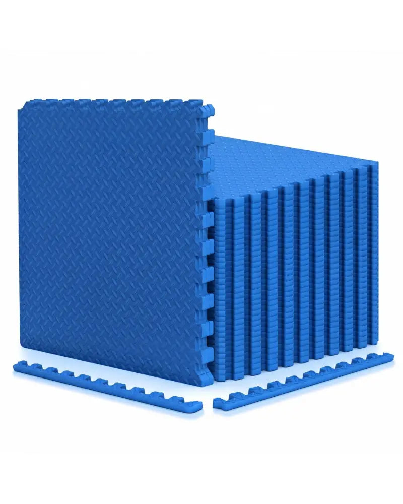 24Tiles 1/2’’ Puzzle Exercise Floor Mats-Blue - Blue - Yoga Accessories