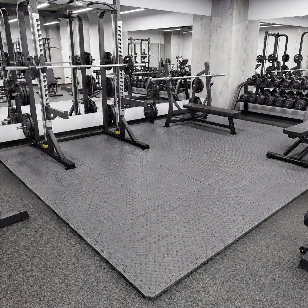 24Tiles 1/2’’ Puzzle Exercise Floor Mats-Gray - Gray - Yoga Accessories