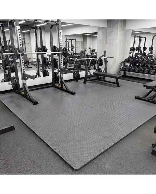 24Tiles 1/2’’ Puzzle Exercise Floor Mats-Gray - Gray - Yoga Accessories