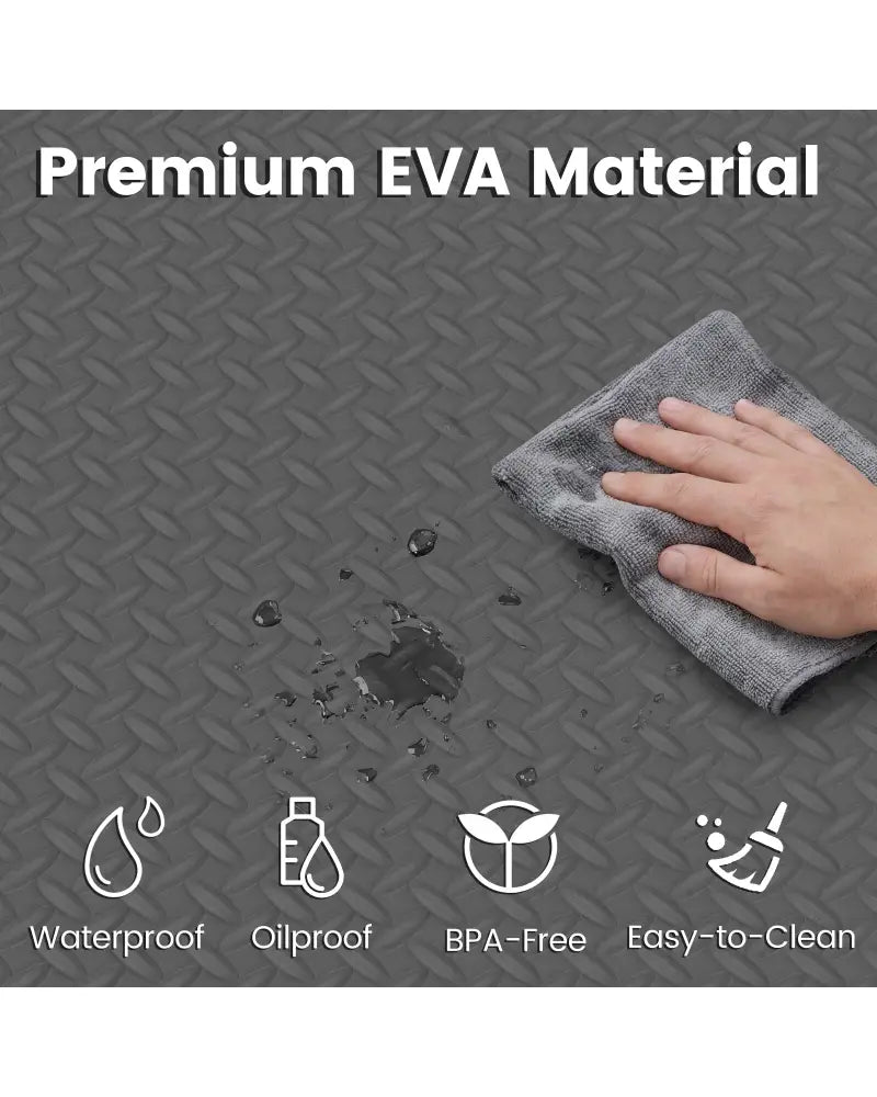 24Tiles 1/2’’ Puzzle Exercise Floor Mats-Gray - Gray - Yoga Accessories