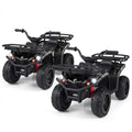 24V Electric Ride On Quad with LED Headlights - Black - 2 Pieces - Oasis Home Essentials