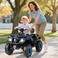 24V Kids ATV 2-Seater with 4 Motors with LED Lights and Music-Blue - Blue - Powered Ride On Toys
