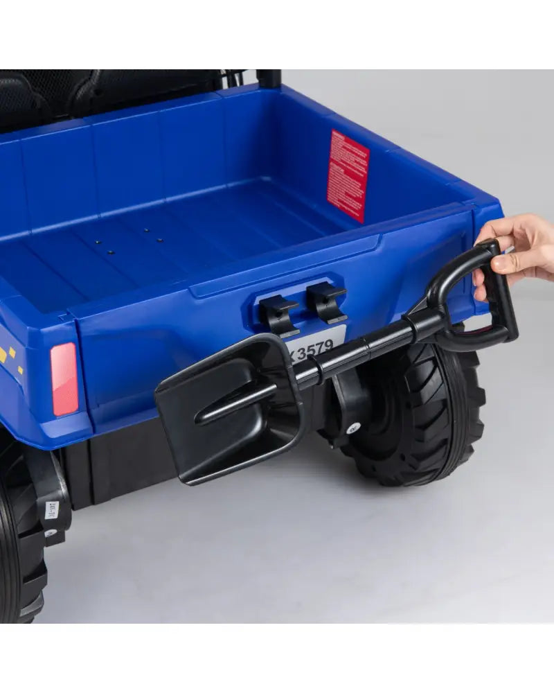 24V Kids Ride on Dump Truck with Electric Dump Bed 2-Seater 4WD - Navy - Powered Ride On Toys
