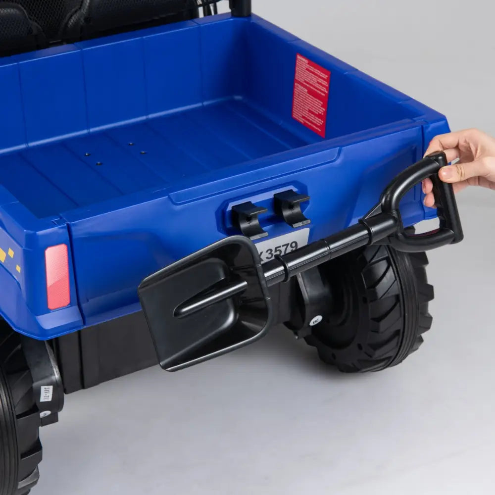24V Kids Ride on Dump Truck with Electric Dump Bed 2-Seater 4WD - Navy - Powered Ride On Toys