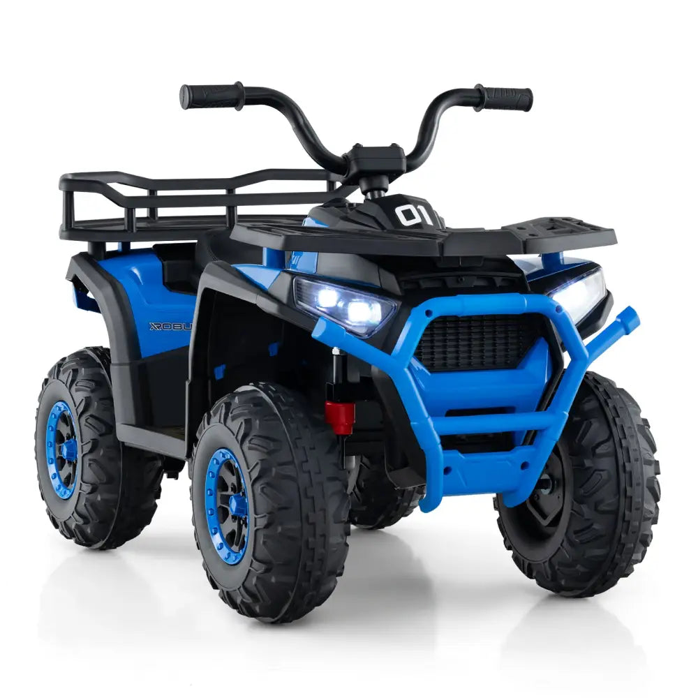 24V Kids Ride on Electric ATV Quad Car with Realistic Sounds and LED Lights-Navy - Navy - Powered Ride On Toys