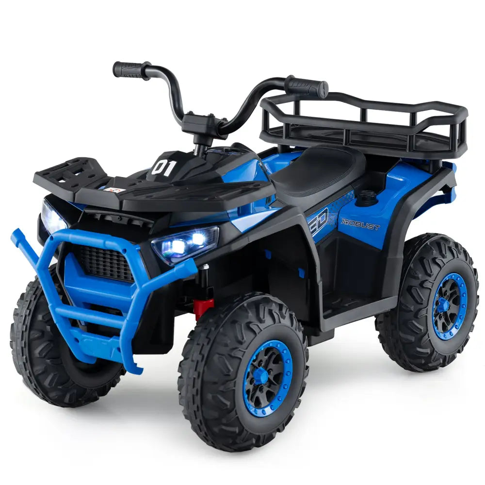 24V Kids Ride on Electric ATV Quad Car with Realistic Sounds and LED Lights-Navy - Navy - Powered Ride On Toys