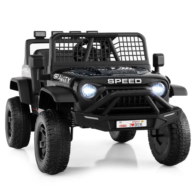 24V Ride On Car for Kids with Parent Remote Control and Music - Black - Oasis Home Essentials