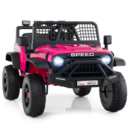 24V Ride On Car for Kids with Parent Remote Control and Music - Pink - Oasis Home Essentials
