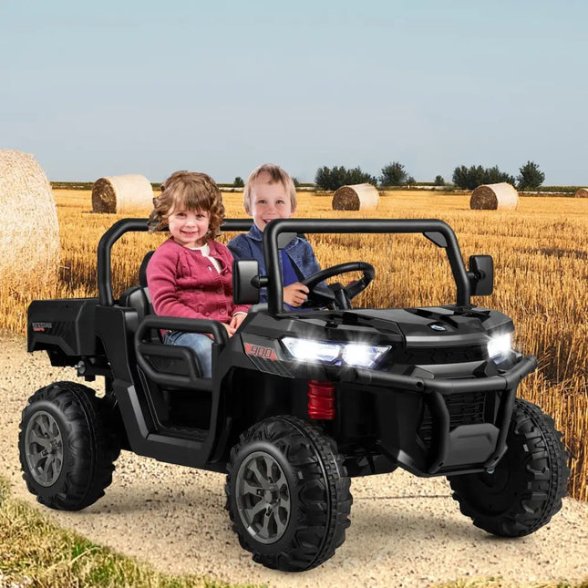 24V Ride On Kids Car with Dump Bed and Remote Control - Black - Oasis Home Essentials