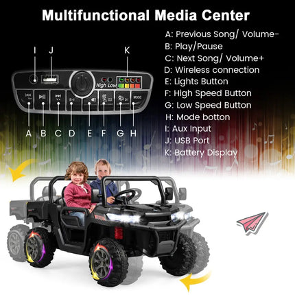24V Ride On Kids Car with Dump Bed and Remote Control - Black - Oasis Home Essentials