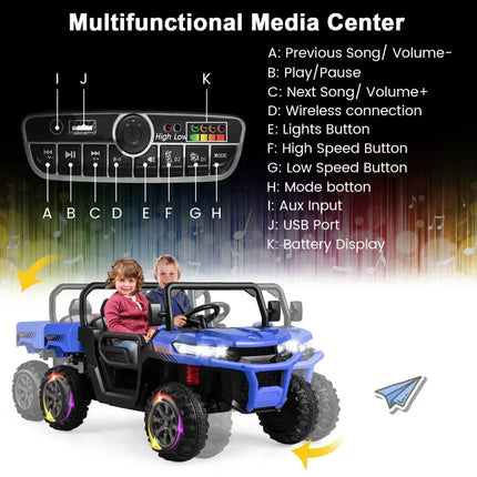 24V Ride On Kids Car with Dump Bed and Remote Control - Navy - Oasis Home Essentials