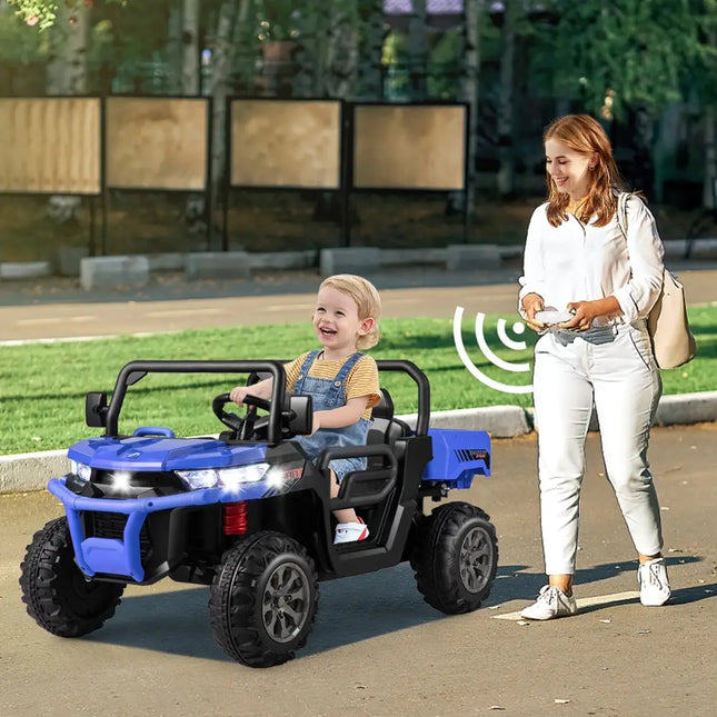 24V Ride On Kids Car with Dump Bed and Remote Control - Navy - Oasis Home Essentials