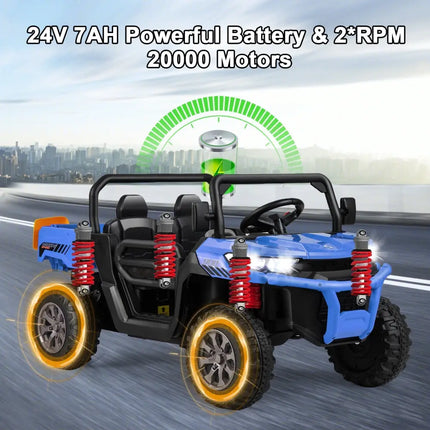 24V Ride On Kids Car with Dump Bed and Remote Control - Navy - Oasis Home Essentials