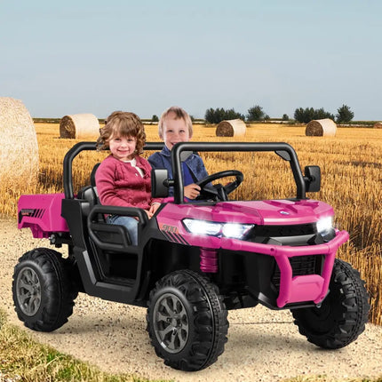 24V Ride On Kids Car with Dump Bed and Remote Control - Pink - Oasis Home Essentials
