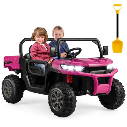 24V Ride On Kids Car with Dump Bed and Remote Control - Pink - Oasis Home Essentials