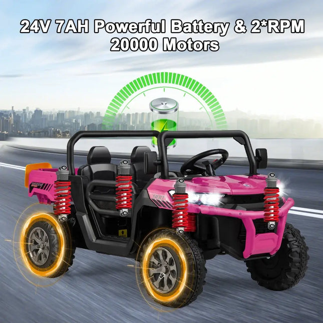 24V Ride On Kids Car with Dump Bed and Remote Control - Pink - Oasis Home Essentials