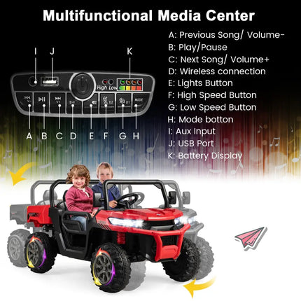 24V Ride On Kids Car with Dump Bed and Remote Control-Red - Red - Powered Ride On Toys