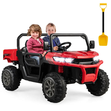 24V Ride On Kids Car with Dump Bed and Remote Control-Red - Red - Powered Ride On Toys
