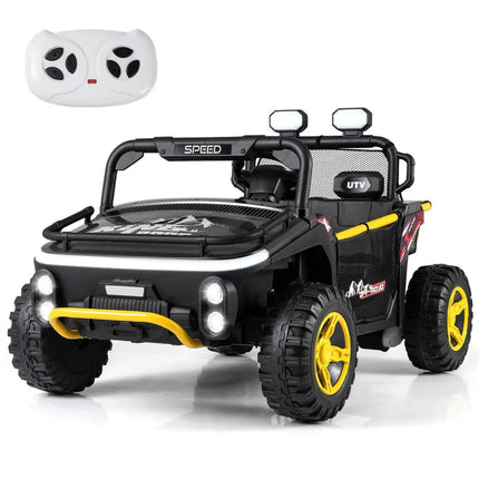 24V Ride on Toy for Kids 2 Seater Ride on Truck Car with Horn Music Story - Black - Oasis Home Essentials