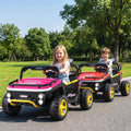 24V Ride on Toy for Kids 2 Seater Ride on Truck Car with Horn Music Story-Pink - Pink - Powered Ride On Toys