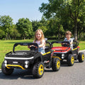 24V Ride on Toy for Kids 2 Seater Ride on Truck Car with Horn Music Story-Black - Black - Powered Ride On Toys
